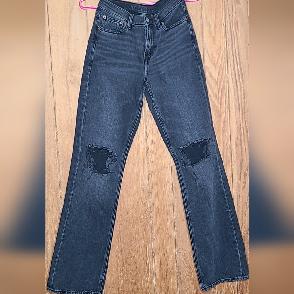 American Eagle Outfitters Black Straight Leg Jeans